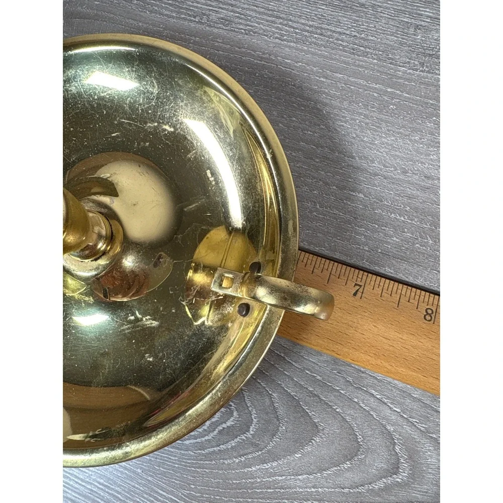 Baldwin Vintage Solid Brass Chamberstick Candle Holder with Finger Loop Handle